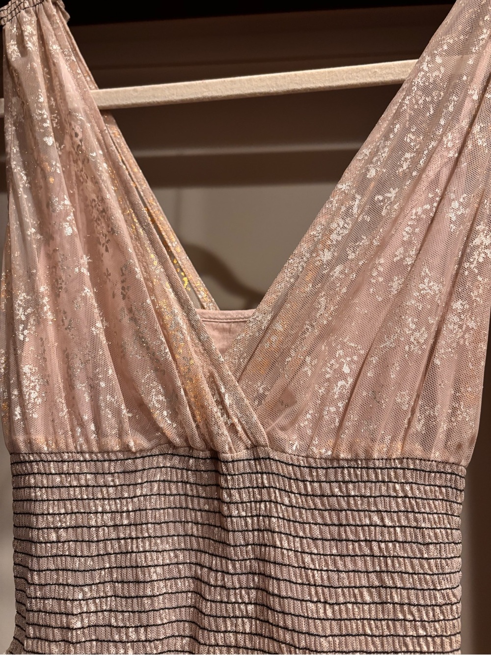 Vintage Free People Black & Gold Metallic Dee Dress - Lined Size Small - Picture 11 of 12